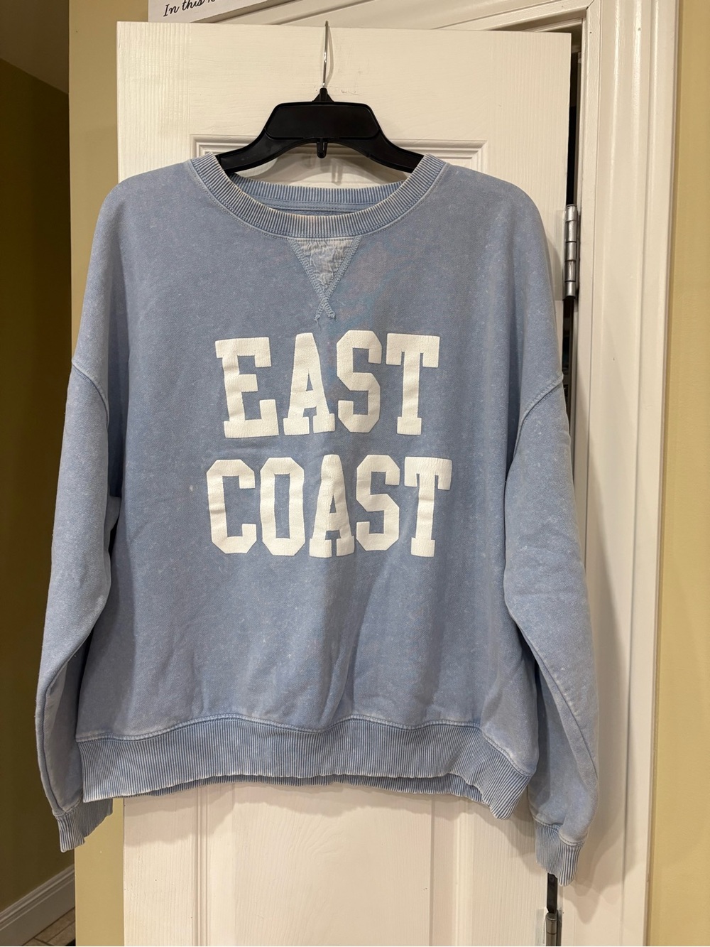 American Eagle Outfitters Light Blue 'East Coast' Crewneck Sweatshirt